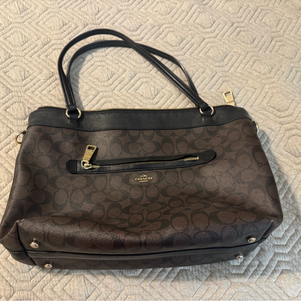 Coach Dark Brown and Black Shoulder Bag